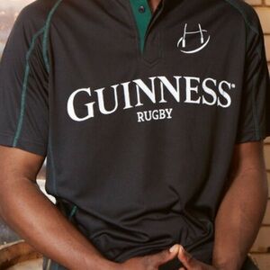 Guinness Rugby black and green rugby jersey
